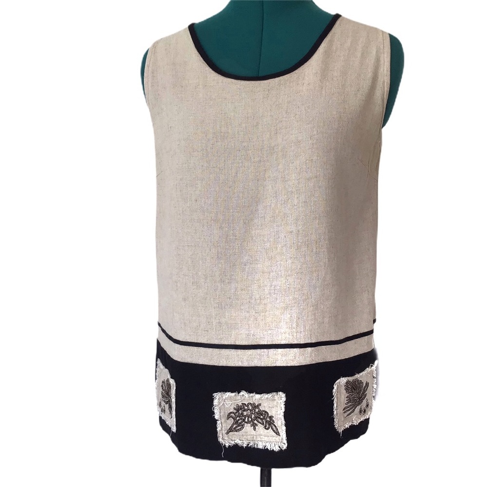 Alma Sleeveless Linen Tank-style Top, Large
